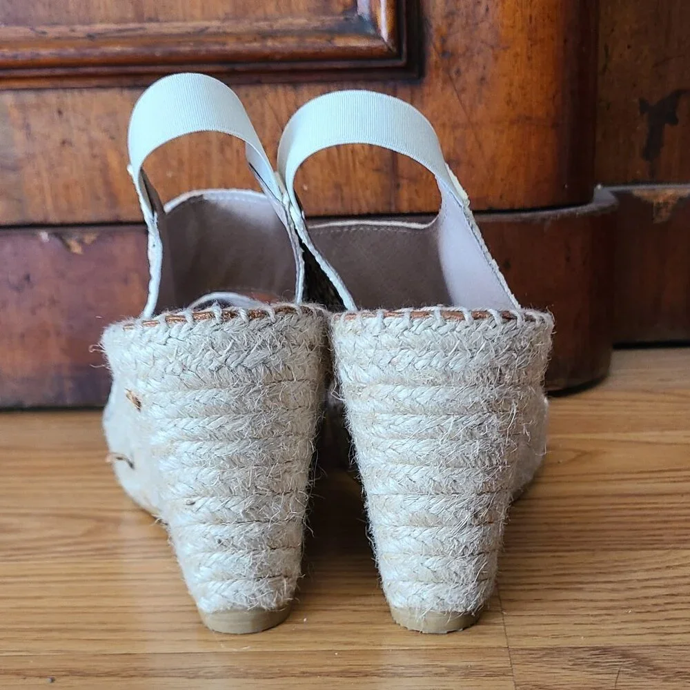 NEW! ANDRE ASSOUS ORIGINAL ESPADRILLE SNAKESKIN WEDGE HEELS SANDAL SHOES sz 8